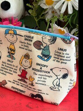 Cute Fall Zipper Pouch Cotton Pencil Case Travel Organizer Storage Bag